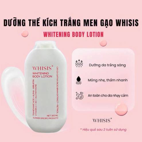 Dưỡng thể kích trắng Men Gạo Retinol Whisis Whitening Body Lotion 300ml