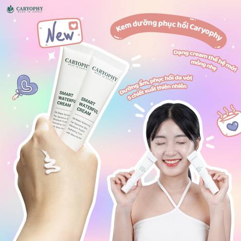 Kem Dưỡng Ẩm, Cấp nước Và Phục Hồi Cho Da Mụn Caryophy Smart Waterful Cream 40ml