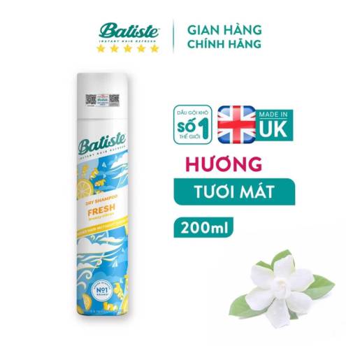 Dầu Gội Khô Batiste Dry Shampoo 200ml (Mẫu Mới) 