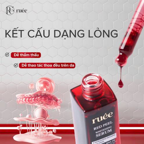 Serum Peel Da RUÉE Hỗ Trợ Làm Sáng Da Red Peel AHA 20% BHA 2% Serum 30ml