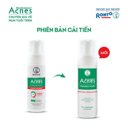 Dung Dịch Rửa Mặt Tạo Bọt Acnes Foaming Wash Hỗ Trợ Giảm Mụn, Hạn Chế Sẹo Thâm (Chai 150ml)