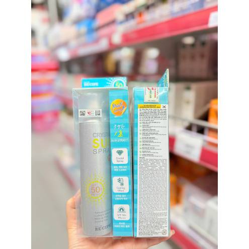 Xịt Chống Nắng RE:CIPE Crystal Sun Spray SPF50+ PA+++  - chai bạc 