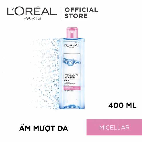 Nước Tẩy Trang Dưỡng Ẩm L’Oreal Micellar Water 3-in-1 Moisturizing (400ml)