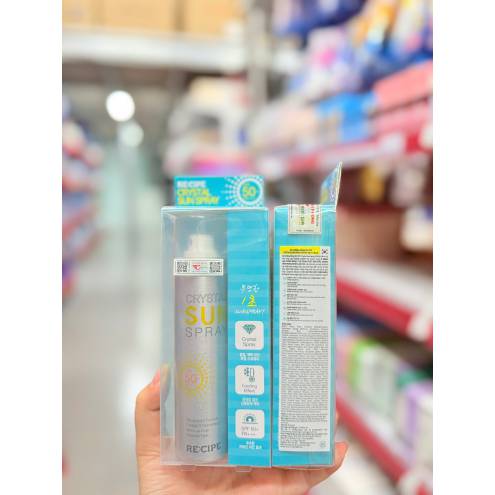 Xịt Chống Nắng RE:CIPE Crystal Sun Spray SPF50+ PA+++  - chai bạc 
