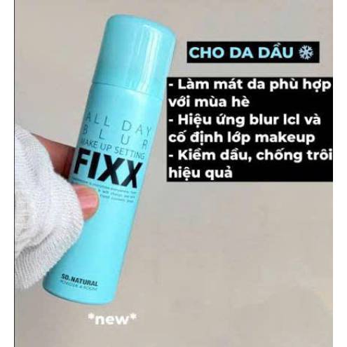 (XANH) Xịt Khóa Nền Mịn Lì So Natural All Day BLUR Make Up Setting Fixx 75ml