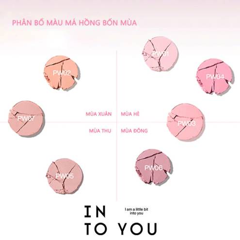 Phấn má hồng đơn sắc INTO YOU với tone màu Hàn Quốc tinh tế, tự nhiên và mềm mại