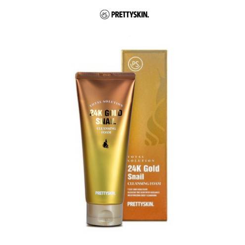  Sữa Rửa Mặt Chiết Xuất Ốc Sên Pretty Skin Total Solution 24k Gold Snail Cleasing Foam 