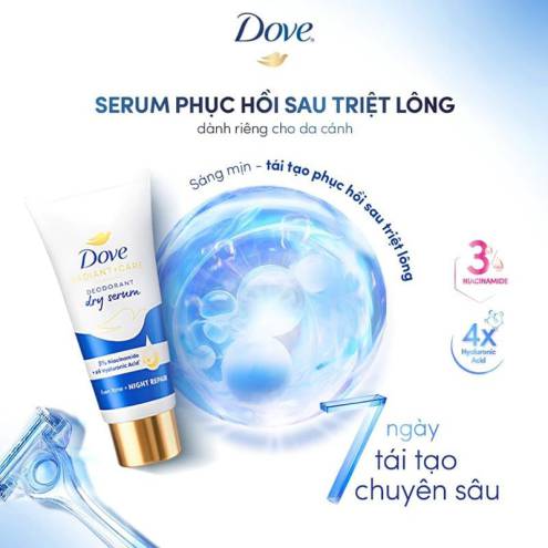 Kem Khử Mùi Dove Tinh Chất Serum Dưỡng Sáng 40ml