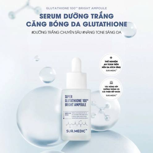 Tinh Chất Sur.Medic Super Glutathione 100 Bright Ampoule Dưỡng Trắng Da 32ml