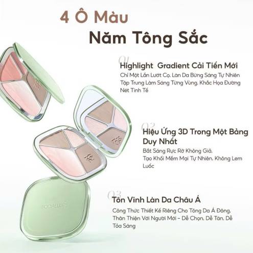 Bảng Tạo Khối và Bắt Sáng Focallure Color Highlighter Contour Palette
