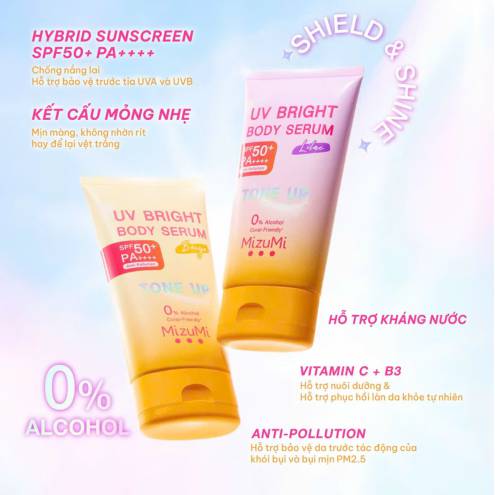 MIZUMI Kem Chống Nắng Mizumi UV Bright Body Serum SPF50+ PA++++ 120ml