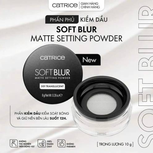 Phấn Phủ Dạng Bột Mỏng Nhẹ Kiềm Dầu Catrice Soft Blur Matte Setting Powder