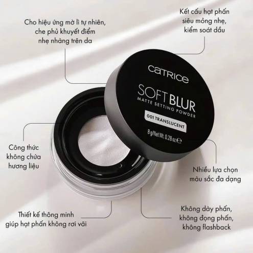 Phấn Phủ Dạng Bột Mỏng Nhẹ Kiềm Dầu Catrice Soft Blur Matte Setting Powder