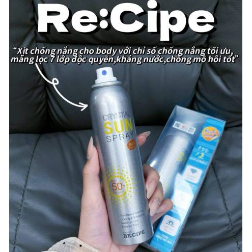 Xịt Chống Nắng RE:CIPE Crystal Sun Spray SPF50+ PA+++ 150ml
