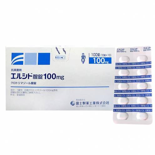 Vỉ 10 viên đặt nấm âm đạo Candida Elcido 100mg nội địa Nhật Bản