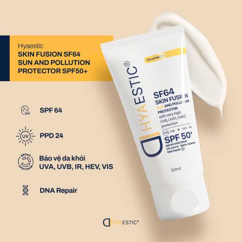 KEM CHỐNG NẮNG BẢO VỆ TỐI ĐA HYAESTIC SKIN FUSION SUN AND POLLUTION PROTECTOR SPF50+
