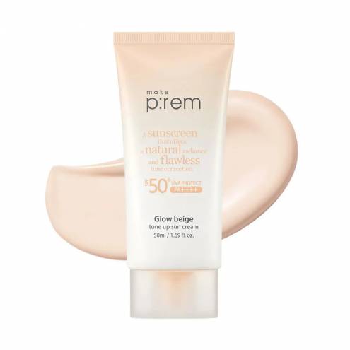 [make p:rem] Glow Beige Tone Up Sun Cream SPF 50+ PA++++ 50ml