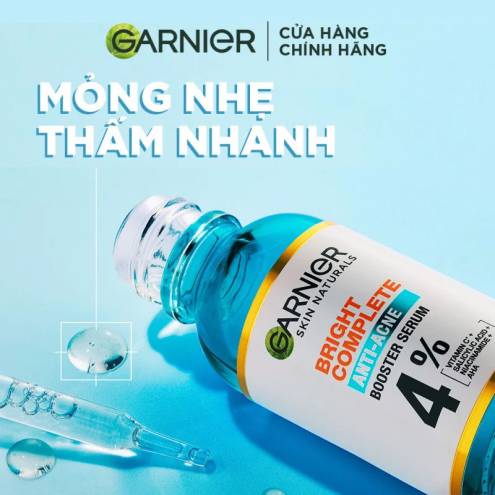 Tinh Chất Dưỡng Sáng Da, Mờ Thâm Nám Garnier Skin Naturals Bright Complete Anti - Acne Booster Serum 30ml