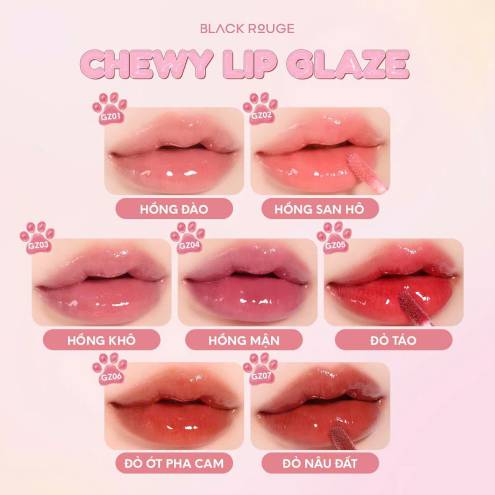 Son Tint Bóng Black Rouge Chewy Lip Glaze 3.28g