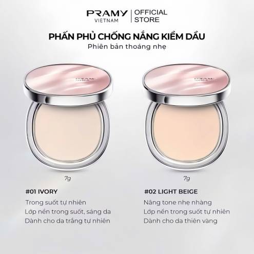 Phấn Phủ Dạng Nén Chống Nắng Kiểm Soát Dầu Pramy Spf50 Pa++++ Sunscreen Pressed Powder 7g
