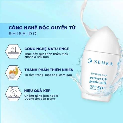 SỮA CHỐNG NẮNG CHO DA NHẠY CẢM SENKA PERFECT UV GENTLE MILK SPF50+ PA++++ 40ML