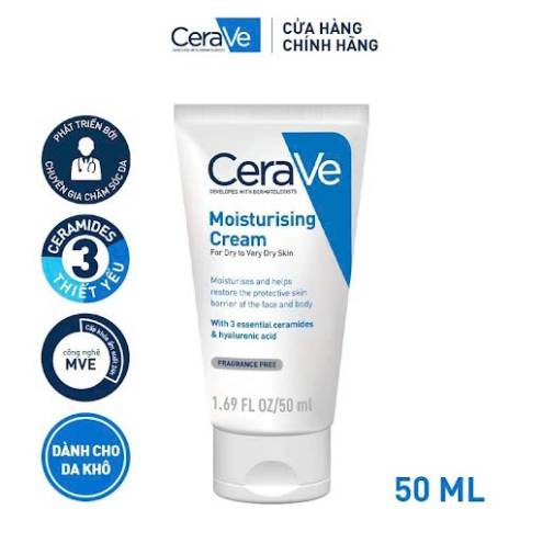 Kem dưỡng ẩm phục hồi chuyên sâu và giữ da ẩm mịn suốt 48H CERAVE MOISTURISING CREAM 50ML
