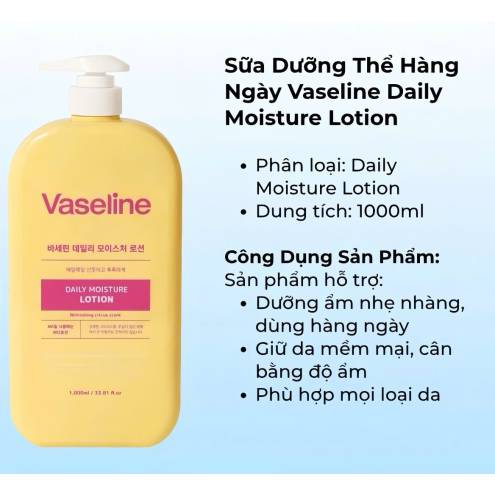 Sữa Dưỡng Thể Foodaholic Vaseline Lotion Dưỡng Ẩm Da Giúp Da Mềm Mịn - 1000ml