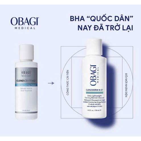 Sữa rửa mặt Obagi ClenziDerm Daily Care Foaming Cleanser 118ml