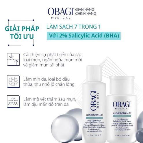 Sữa rửa mặt Obagi ClenziDerm Daily Care Foaming Cleanser 118ml