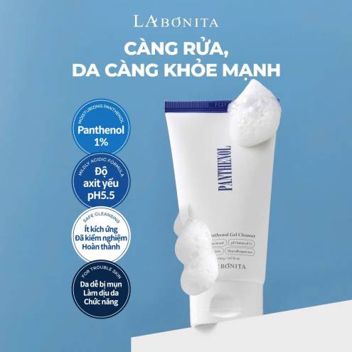 Sữa Rửa Mặt La Bonita Vital Panthenol Gel Cleanser Dành Cho Da Mụn, Nhảy Cảm  - 50g