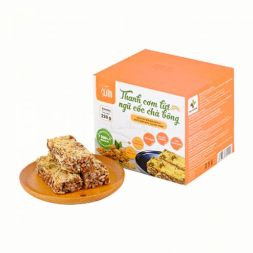 Thanh Cơm Lứt Ngũ Cốc Chà Bông, Ngũ Cốc Herbslim Hộp 10 gói
