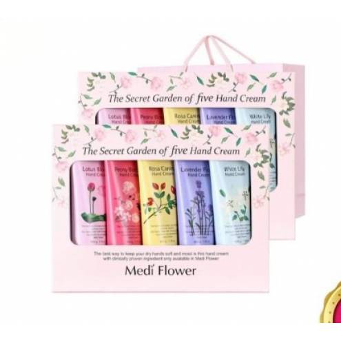 Set 5 tuýp Kem dưỡng mềm da tay Medi Flower Hand Cream Hàn Quốc.