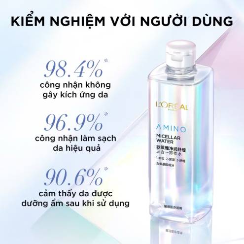 Nước Tẩy Trang Dành Cho Da Nhạy Cảm & Đang Phục Hồi L’Oréal Paris Amino Micellar Water 400ml