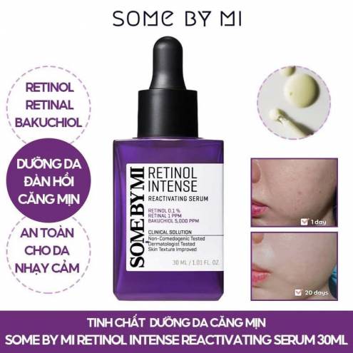 Serum Some By Mi Tinh Chất Retinol Cải Thiện Nếp Nhăn, Dưỡng Da Căng Mịn Some By Mi Retinol Intense Reactivating Serum 30ml