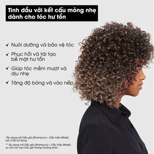 Dầu dưỡng tóc L'oreal Absolut Repair Oil phục hồi và nuôi dưỡng tóc hư tổn, 90ml 