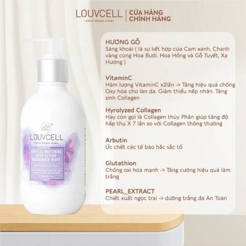 Kem Dưỡng Trắng Da Body LouvCell Crystal Whitening Body Lotion