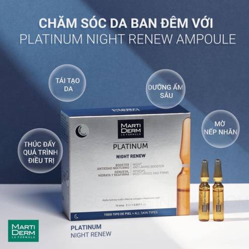  MartiDerm Platinum Night Renew – Ampoule Chống Lão Hoá & Tái Tạo Da Ban Đêm 30 Ống