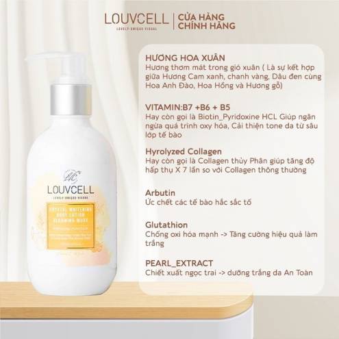 Kem Dưỡng Trắng Da Body LouvCell Crystal Whitening Body Lotion