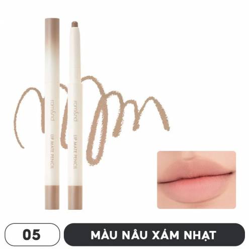 Chì Kẻ Viền Môi Nhung Lì, Lâu Trôi, Thiết Kế 2 Đầu Romand Lip Mate Pencil 0.5g