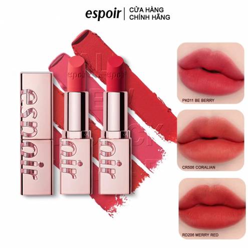 Son Thỏi Lì Hàn Quốc, Mịn Mượt Nhẹ Môi Espoir Lipstick Nowear Velvet  