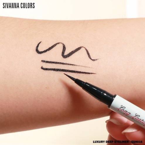 Bút Dạ Kẻ Mắt Nước Lâu Trôi Sivanna Màu Đen Long Lasting Fine Eyeliner 