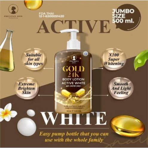 Gold 24K Whitening Body Serum 500ml Thái Lan Chai Nâu 500ml