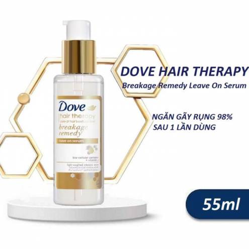 Serum Dove Hair Therapy 55ml Giúp Phục Hồi Sâu & Ngăn Gãy Rụng 98% Dove Hair Therapy Breakage Remedy Leave On Serum 55ml