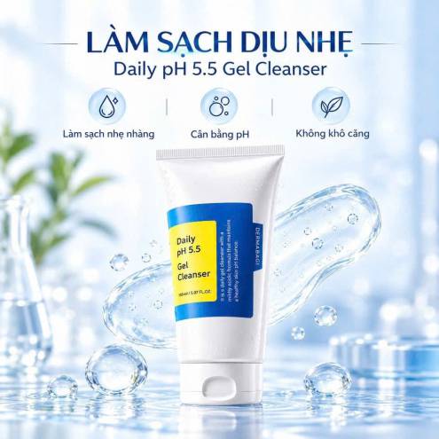 Sữa Rửa Mặt Dermabagi Daily pH 5.5 Gel Cleanser Giúp Làm Sạch Dịu Nhẹ Làn Da Mỗi Ngày 150ml