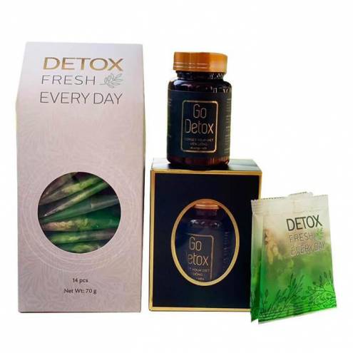 Combo Viên uống Giảm cân Go Detox + Tặng kèm Detox hoa quả thải độc - Trà Giảm cân GoLean