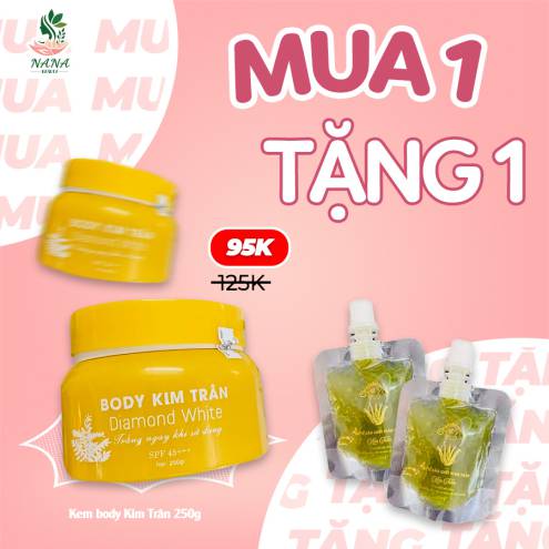 Kem body Kim Trân Diamond White 250gr [ Tặng tẩy tế bào ]