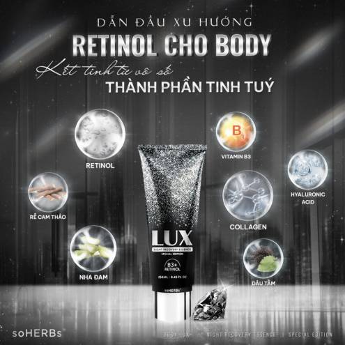 Kem Dưỡng Trắng Da Toàn Thân Soherbs Body Lux Retinol 