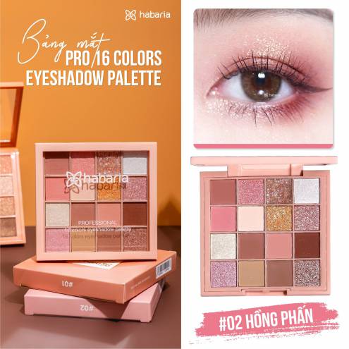 Bảng Phấn Mắt 16 Ô Habaria Pro 16 Colors Eyeshadow Palette 