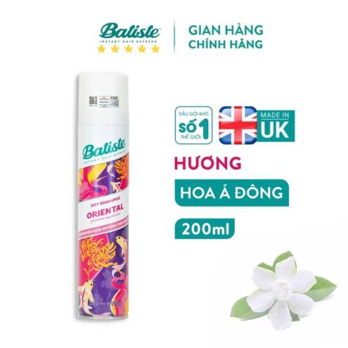 Dầu Gội Khô Batiste Dry Shampoo 200ml (Mẫu Mới) 