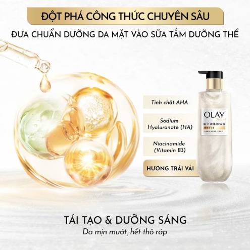 Sữa Tắm Sáng Da , Dưỡng Ẩm  OLAY B3 nhũ - 333ml 
